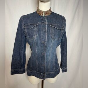 Banana Republic Beaded-Collar Denim Jacket